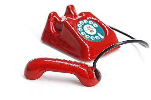 Odoria 1/12 Miniatur Telefon Puppenhaus Zubehör, Rot