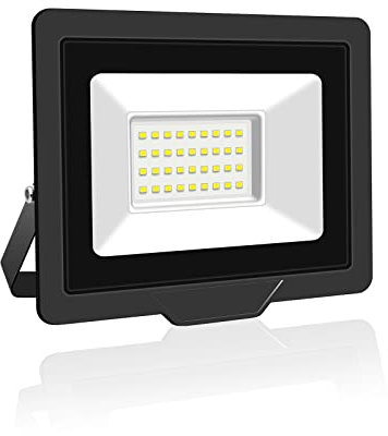 PICAA Faretto LED da Esterno, 30W Faro da Lavoro a LED Bianca Caldo, luce di sicurezza LED,Proiettore Super Luminoso, Proiettore da Costruzione per Campeggio, Riparazione Auto, Escursionismo e Pesca