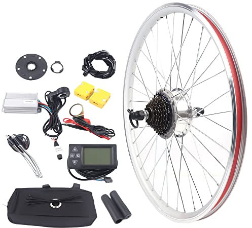 SanBouSi 26 Zoll Elektrisches Fahrrad-Umbausatz 36V 250W Elektrofahrräder Hub Motor Hinterrad Bürstenlose Motornabe mit LCD Display
