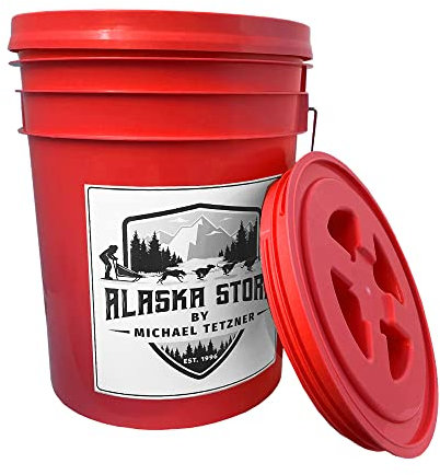 Musher Eimer (Rot) I Futtertonne I Futtereimer I mit Drehverschluss Deckel I Powered by Alaskastore.de