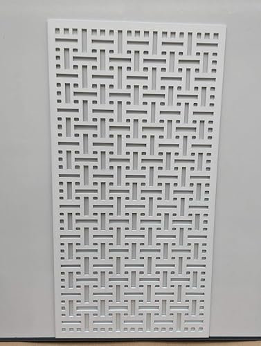 Laserkris Heizkörperschrank Wand Dekoratives Sichtschutzgitter - gelocht 6mm dicke MDF Platte (1200mm x 620mm) AL6 Muster (grundiert weiß)