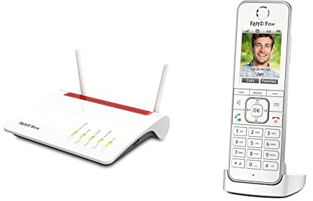 AVM FRITZ!Box 6890 LTE Edition International, Modem Router combo LTE & Vdsl/Adsl2 con Wi-Fi Dual Band fino a 2.533 Mbits/s + AVM FRITZ!Fon C6, Telefono Cordless DECT, bianco
