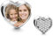 SOUFEEL Damen Foto Charm mit Strasssteine Anhänger Personalisiert für Armband Herz Charm Bead 925 Sterling Silber Geschenk für Mama Freundin