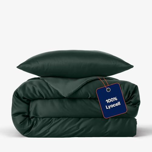 twenty:three Lyocell Bettwäsche (1x) 155x220 + (1x) 80x80 Forest Green - 100% Tencel - Gewonnen aus Eukalyptus - Hochwertig - Nachhaltig - Atmungsaktiv - Luxus - Hypoallergen