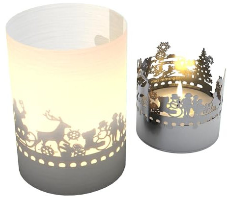 SANTA CLAUS T-Light Schattenspiel - Magische Motivkerze für Weihnachten | Festliche Atmosphäre | Geschenkidee für Weihnachtsfans | Dekoration für Adventskranz & Wohnzimmer