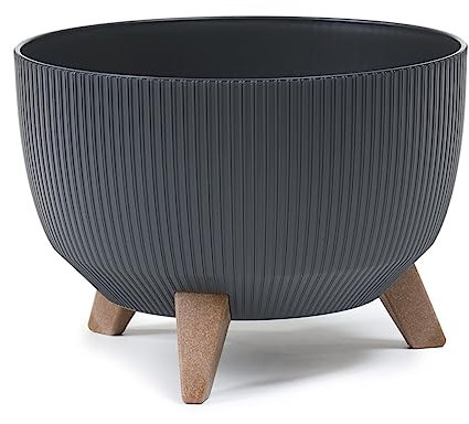 Ondis24 Blumenkübel Roma Pflanzkübel aus Kunststoff mit Einsatz und Füßen 100% Recycled