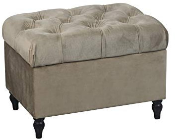 Genasis Velvet Storage Ottoman Bench Rectangular Ottoman with Flip Top,Rustic Look Legs Modern Footrest Ottomans Foot Stool for Bedroom Living Room hallway (Mink)