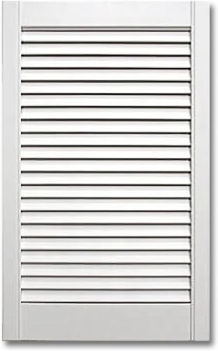 NORBI-LAND PINE WHITE or Natural Wood/FRONT DOOR/Louvre Cupboard Wardrobe Slatted (White, 60.6cm / 23.9 44.4cm / 17.5)