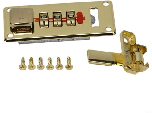 Sichern Sie Ihre Holzkiste mit Zahlenschloss, Vintage-Design, langlebiges Eisenschloss, für Koffer, Schmuckschatullen, Werkzeugkästen, 65 x 29 mm, Gold/Silber (Gelb rechts)