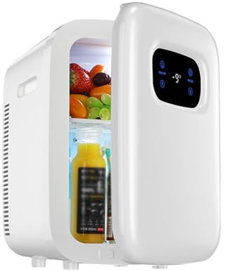 HHCTEBEC Mini Fridge for Bedroom Car Office Dormitory Small Refrigerator Cooler and Warmer Makeup Skincare Fridge with 12V DC & 220V AC for Food Drinks Skincare Beauty and Breast Milk