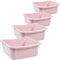 SUSTANIA Waschschüssel Wanne 4er Set - Spülschüssel 12 Liter eckig Spülwanne, Rosa Spülschüsseln aus Stabilem Kunststoff, Rosa, Made in EU