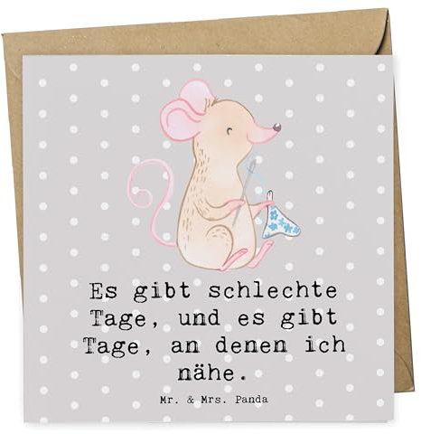 Mr. & Mrs. Panda Deluxe Karte Nähen - Geschenk, Nähmaschine, Hochwertige Grußkarte, DIY, Hochzeitskarte, Gewinn, kreatives Hobby,