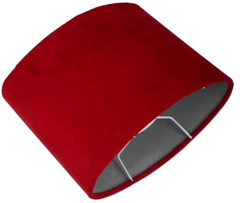 ULDIGI Ovaler Lampenschirm Aus Rotem Samtstoff Mit Innenfutter Dekoratives Ersatzteil Für Tisch Stehlampen Mit Fassung Weichzeichnend Einfach Installierbar Vielseitig Für Wohnraum Und Sch