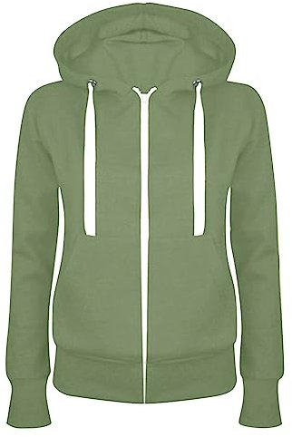 Zip Up Hoodies for Women, Ladies Jackets Full Zip Plain Fleece Essential Hoodie Sweatshirts Drawstring Hooded Pullover Tops Casual Sweater with Pockets Loungewear Outerwear