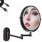 OTUEGFGFD Badezimmerspiegel 8'' Doppelseitiger 360° schwenkbarer, ausziehbarer Kosmetikspiegel, an der Wand montierter Schminkspiegel, 3 Lichtmodi Einstellbarer Touchscreen