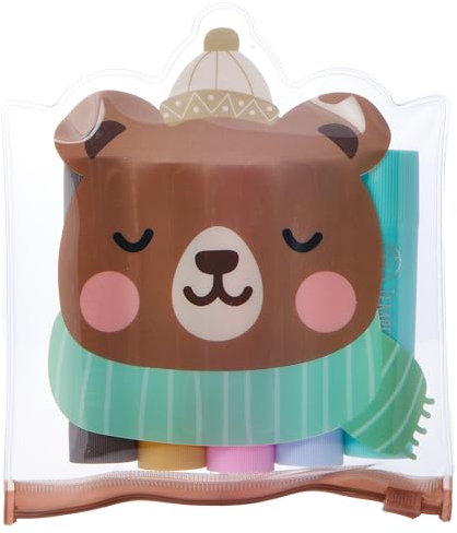 Lulubug Wachsmalstifte | Weich wie ein Lippenstift, Ohne Abfärben | Hohe Deckkraft, Tempera Farben | Ideal für dunkle Untergründe, Glas & Leinwände | Super Soft Wachsmaler ab 3 Jahren, Bär