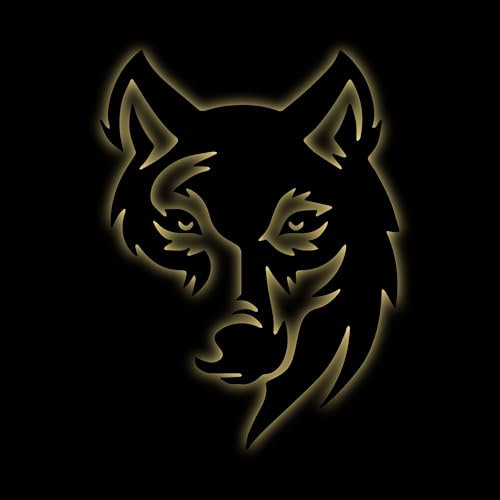 Namofactur Wolf Wandlampe Lampe Wand Deko Dekoration Wanddeko Geschenk für Wolfliebhaber I DIY Selbstbauset I Batteriebetrieb (M 30x40 cm)