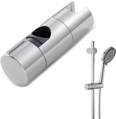 Handbrause Halterung, 1 Stück Duschkopfhalter 11.6×4cm, Duschkopfhalterung, Universal Handbrause Halterung Duschbrause Halterung für Gleitstange Drehbar (Silber)