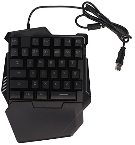 TIKATARER Tastiera Meccanica, Tastiera da Gioco con una Sola Mano Tastiera con 35 Tasti Tastiere Retroilluminate Colorate Tastiera Illuminata per PC Interfaccia USB Professionale Tastiera