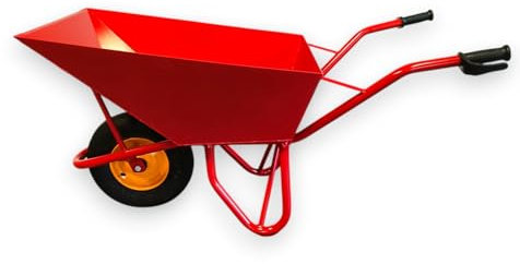 Kelberg Schubkarre Steinsetzer 120L ROT 2,5mm Stahl Wanne Daily VTL 4PR 400-8 ROT RAL 3020