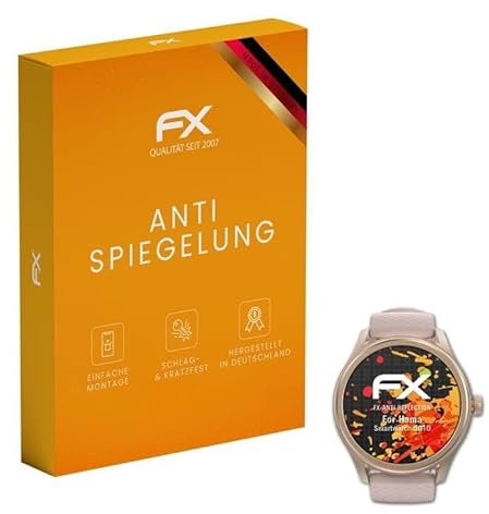 atFoliX Panzerfolie kompatibel mit Hama Smartwatch 5010 Schutzfolie, entspiegelnde und stoßdämpfende FX Folie (3X)