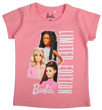 Disney T-Shirt Bambina a Maniche Corte Barbie, Rosa, 10 Anni Unisex Kids