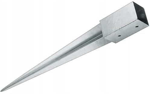 MiG-met - Douille à enfoncer - Support de poteau réglable en hauteur - 90x90x750mm - Ancre de sol - Douille de sol pour parasol - Douille de sol pour araignée à linge - Ancre de terre Acier allié