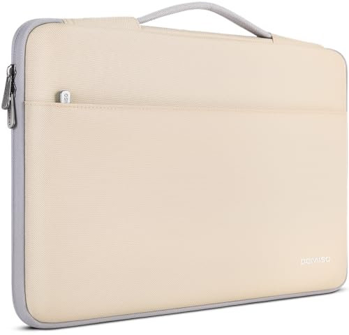 DOMISO 15.6 Pollici Custodia Borsa per Computer Portatile PC Protettiva Laptop Sleeve per 15.6 Yoga Chromebook/ThinkPad T580/Asus ROG Zephyrus GX501/HP Pavilion 15,Beige