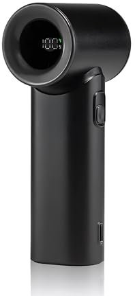 Tragbarer Handventilator Extra Stark Turbo-Power [18 Stunden Maximale], 5-Gang-Wind, 3000 mAh wiederaufladbar, Mini-Taschendesign, persönlicher Ventilator für Reisen, Konzerte, Make-up (Schwarz)