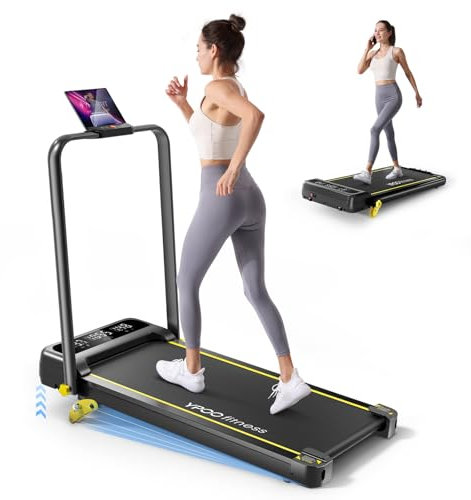YPOO Walking Pad with Incline 3 in 1 Folding Treadmills for Home Foldable 3 Level Incline, Portable Walking Pad Foldable 300 Lbs Capacity, Quiet Under Desk Treadmill with Remote Control & APP