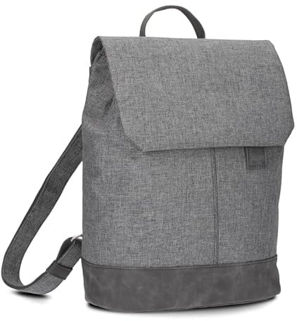 Zwei Damen Rucksack Olli OR13 Daypack 7 Liter robust strapazierfähig wasserabweisend Rückenpolsterung Hauptfach mit Reißverschluss Geheimfach Handyfach Einsteckfächer Laptopfach gepolstert (grey)