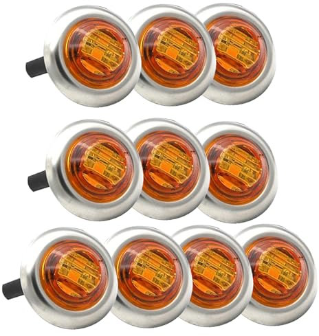 10 pezzi luci stroboscopiche per camion, mini beacon light a LED da 12 V, lampeggiatura lampeggiante Strobo segnali pratici Luci per autobus per auto per carrelli elevatori per camion Amber