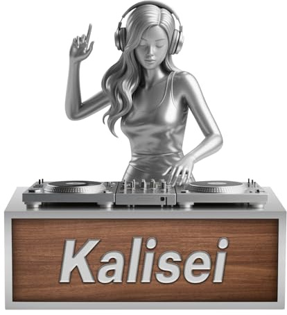 Personalized 2D Printing Acrylic Female DJ Player Desk Ornament Decoration Sign Plaque, Custom Name DJ Music Disc Player Mixer Turntable Decor Sign, Unique Gift for Music Lovers Christmas