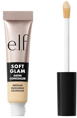 e.l.f. Soft Glam Satin Concealer, mittlere Deckkraft für Unreinheiten und Augenpartie, setzt sich nicht ab, langanhaltend, vegan und tierversuchsfrei, 12 Fair Warm