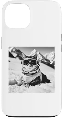 Hülle für iPhone 13 Katze auf der Skipiste und im Skiurlaub