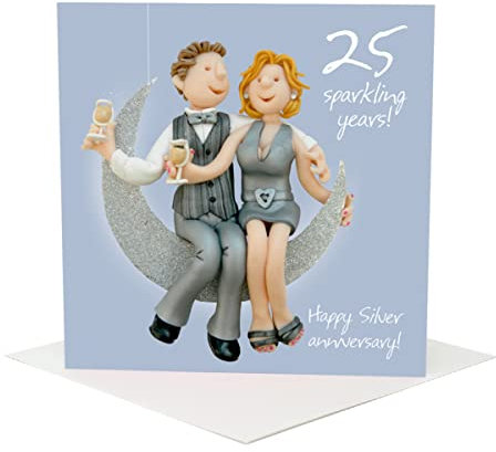 Happy 25th Silver Anniversary Greeting Card One Lump or Two Holy Mackerel Cards