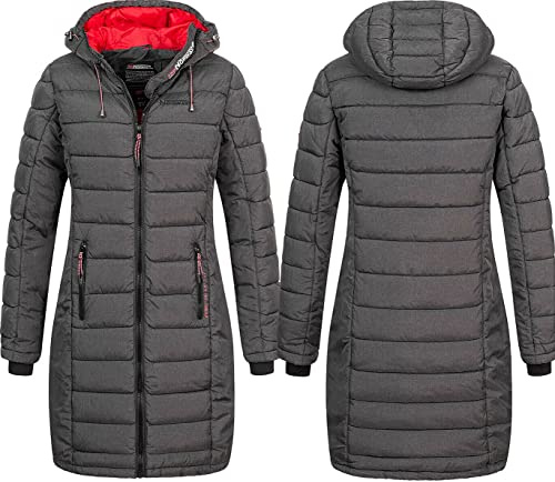 Geographical Norway Damen Winter Jacke Stepp Mantel Lange Steppjacke Winter Parka Outdoor