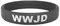 Reminderband WWJD Schwarzes Armband mit weißem geprägten Schriftzug, Schwarz , m