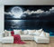 amazingsticker Sea Beach Night Moon Clouds Stars Wall Mural Photo Wallpaper Bedroom Decoration Poster Wall Covering 315x215cm