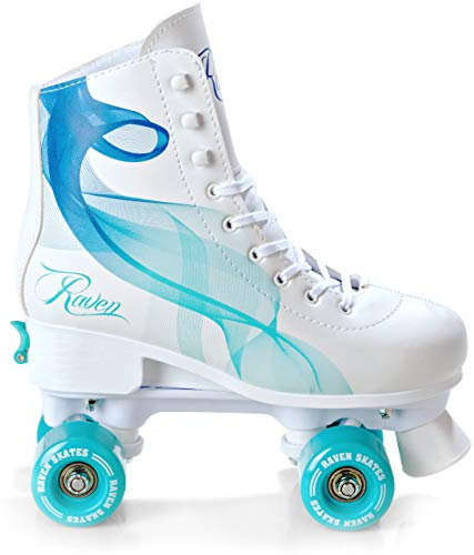 RAVEN Rollschuhe Roller Skates für Kinder Erwachsene Mädchen Damen verstellbar (Serena Navy/Mint, 31-34 (20-21,5cm))