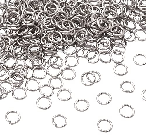 Craftdady 2000Pcs Stainless Steel Open Jump Rings 7mm Round 1mm Thick Tiny Connector Rings for Jewelry Making