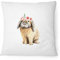 Fashionalarm Kissen Hase mit Blumenkranz - 40x40 cm mit Füllung | Geschenk-Idee für Paare Hasenliebhaber Ostern Ostergeschenk Osterhase Deko, Weiß 40x40 cm