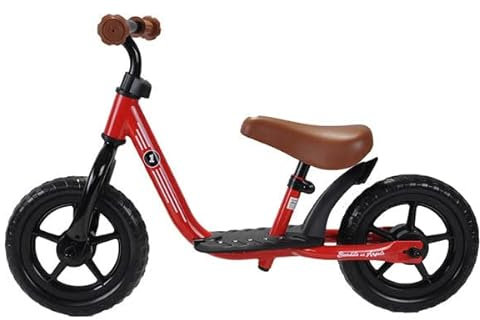 Bandits & Angels Metall-Laufrad Starter Rot mit Trittbrett ab 2 Jahren – rotes Laufrad – Verstellbarer Sattel 29 bis 39 cm – für Jungen und Mädchen – niedriger Einstieg mit Trittbrett