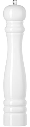 HENDI Salzmühle, glänzend, Salzstreuer, mit Keramik-Mahlwerk, einstellbar, 60x(H)315mm, Holz, Weiß