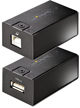 StarTech.com Extensor USB 2.0 por Cable Cat5e/Cat6 (RJ45) - Juego Adaptador de USB por Ethernet de 150m - Alargador USB Alimentado Externamente - Conversor USB a Ethernet - 480Mb (C15012-USB-EXTENDER)