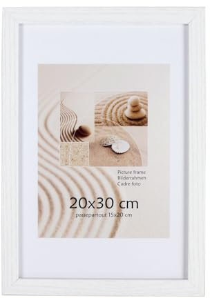 Holz Bilderrahmen Plexi Lifestyle Foto Rahmen Collage Wanddeko Poster HR25: Farbe: Weiß | Format: 30x40