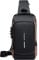 FANDARE 2025 Neue Brusttasche Sling Bag Geschäft Schultertasche mit USB Passwortschutz Crossbody Bag Umhängetasche Wasserdicht für Reisen Wandern mehrere Taschen Sling Daypacks Schwarz Braun