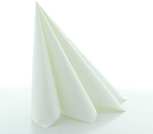 Serviette aus GMIAir 40 x 40 cm, 1/4 Falz, edel und elegant zugleich, perfekt für Private Feiern und auch Gastronomie, 50 Stück, Farbe weiss