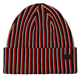 Tommy Hilfiger Damen Three Color Vertical Stripe Cuff Hat Beanie-Mütze, Desert Sky, Einheitsgröße