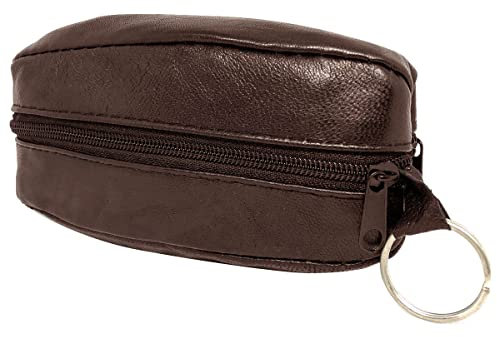 Charmoni - Porte Monnaie - Portefeuille - Multi Poches - en Cuir véritable - pour Homme (Marron foncé)